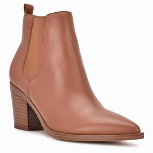 Nine West Wyllis Block Heel Ankle Boots - Brown - Ireland (SU8573902)